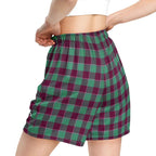 Ocean Green and Mulberry Wood Plaid Unisex Mesh Shorts - Scottish Squares