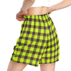 Electric Lime and Livid Brown Plaid Unisex Mesh Shorts - Scottish Squares