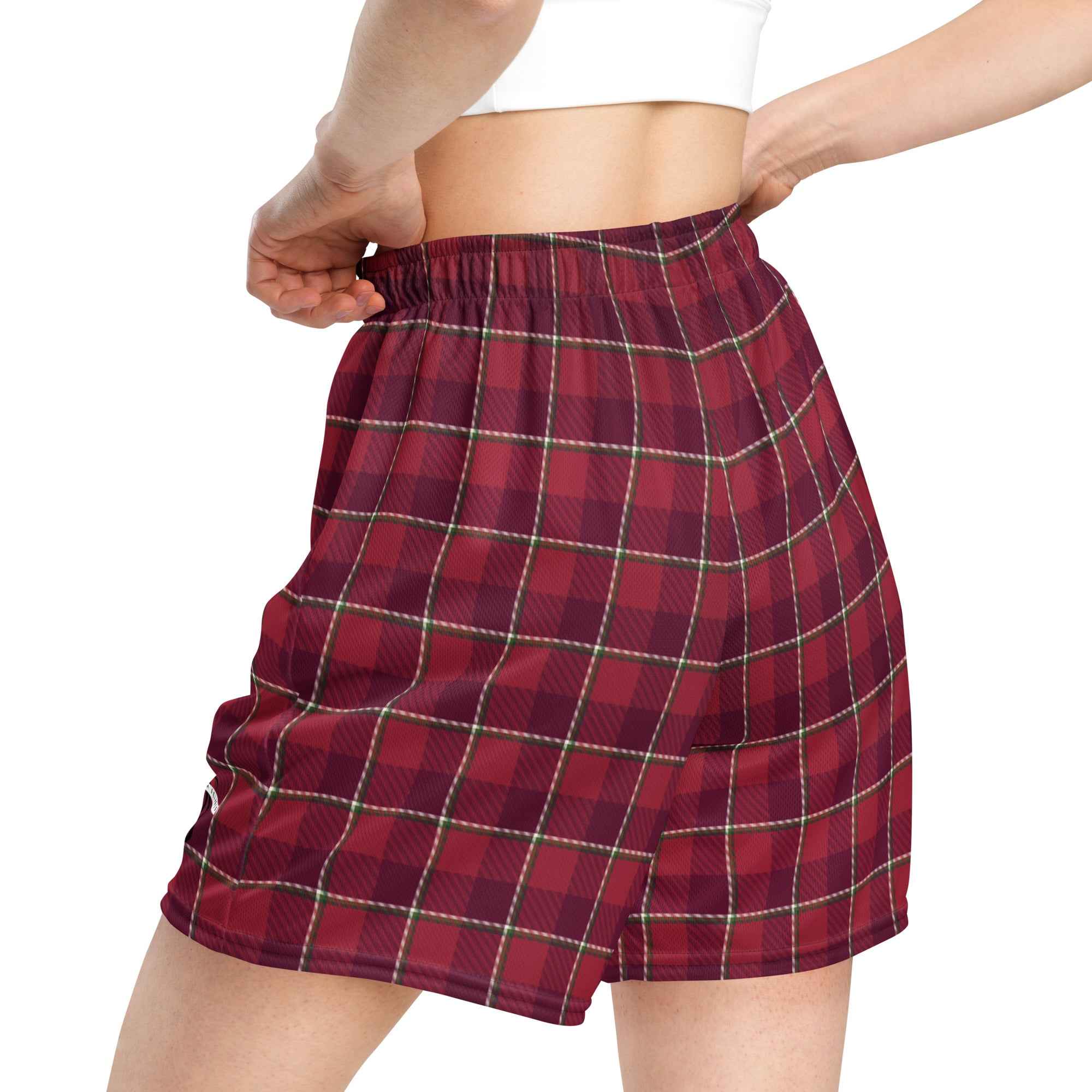 Old Brick and Cab Sav Plaid Unisex Mesh Shorts - Scottish Squares