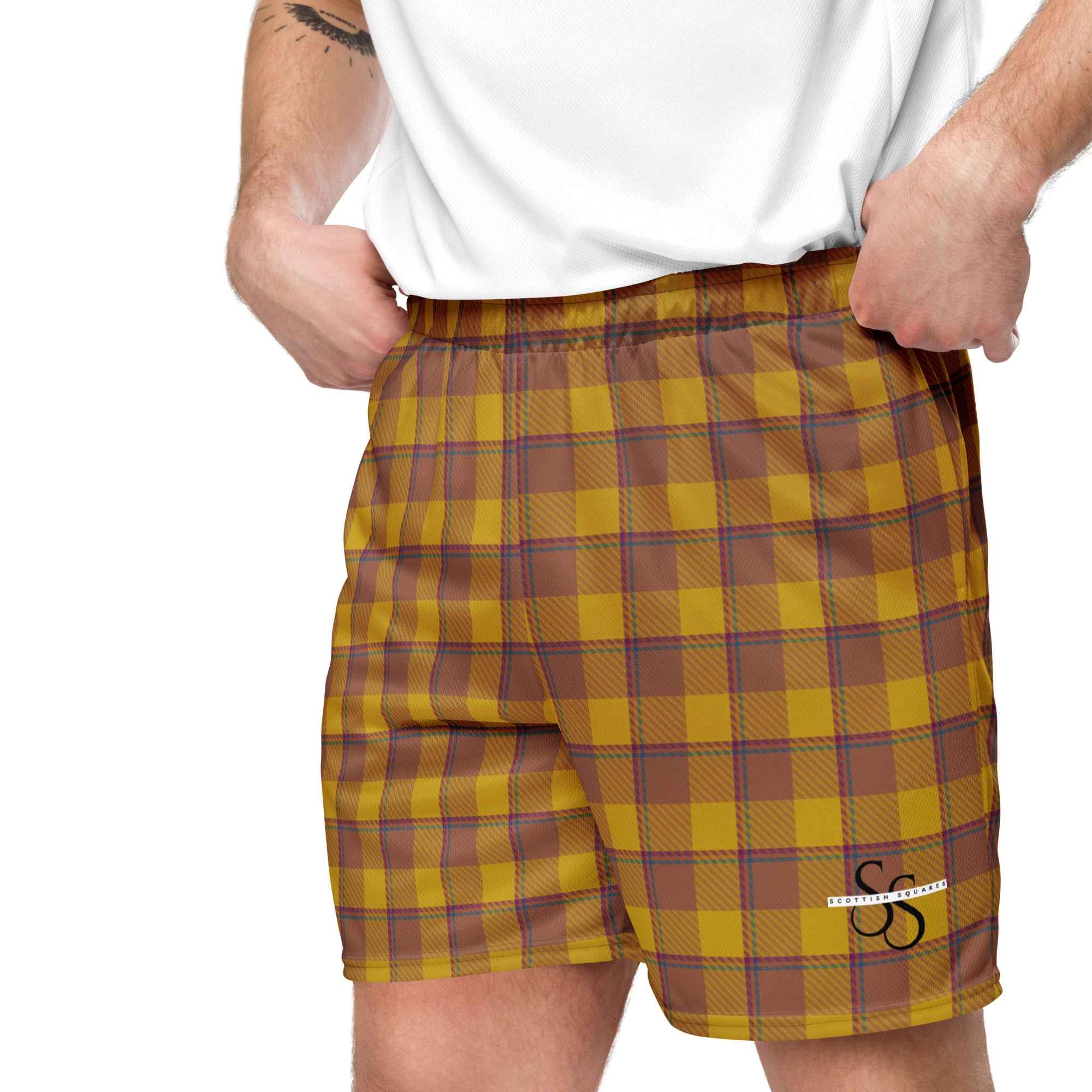 Potters Clay and Pizza Plaid Unisex Mesh Shorts - Scottish Squares