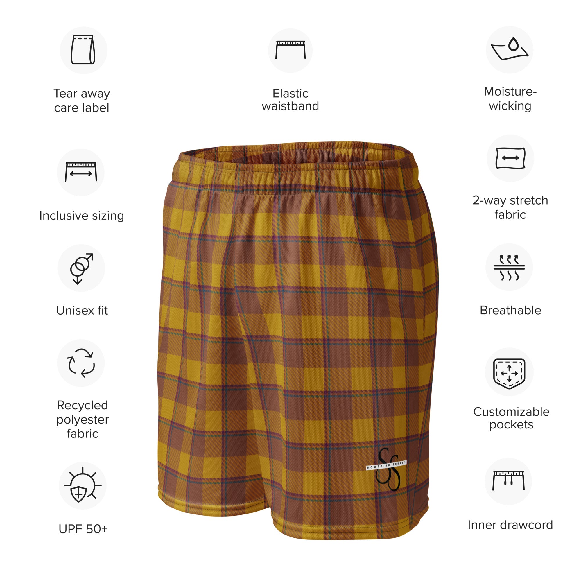 Potters Clay and Pizza Plaid Unisex Mesh Shorts - Scottish Squares