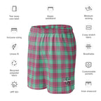 Vista Blue and Turkish Rose Plaid Unisex Mesh Shorts - Scottish Squares
