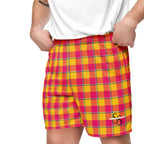 Corn and Razzmatazz Plaid Unisex Mesh Shorts - Scottish Squares