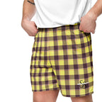 Flax and Livid Brown Plaid Unisex Mesh Shorts - Scottish Squares