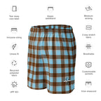 Blizzard Blue and Livid Brown Plaid Unisex Mesh Shorts - Scottish Squares