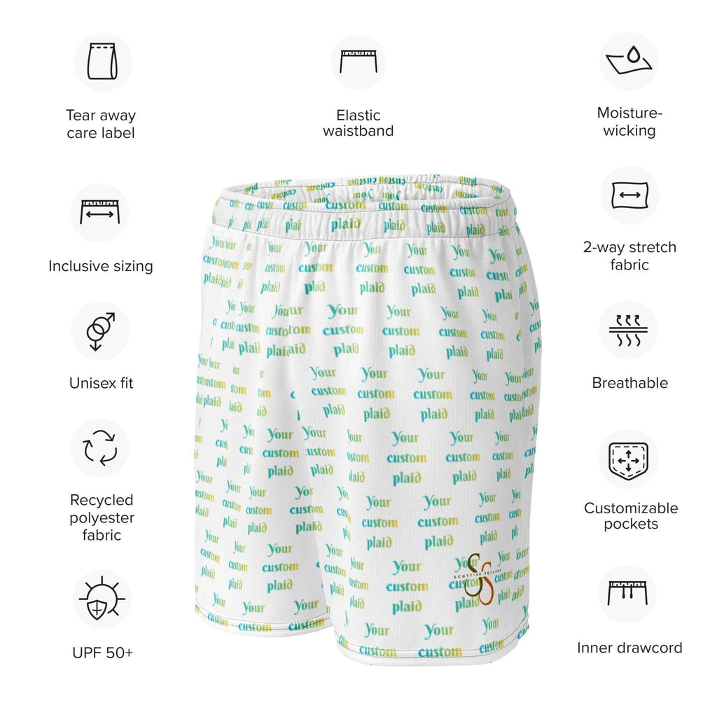 Unisex Mesh Shorts Your Own Birthday Plaid - Scottish Squares