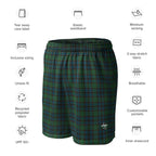 Unisex Mesh Shorts Green Blue Orange Plaid Tartan