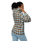 Unisex Zip Hoodie Blizzard Blue and Livid Brown Plaid