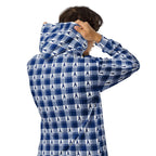 Unisex Zip Hoodie Colorectal Cancer Awareness Plaid, Dark Blue Ribbon, Supportive Gift - Scottish Squares