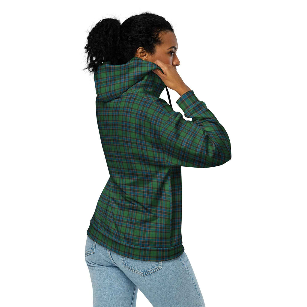 Unisex Zip Hoodie Green Blue Orange Plaid Tartan