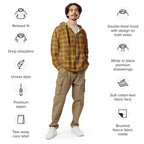 Unisex Zip Hoodie Potters Clay and Pizza Plaid