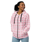 Unisex Zip Hoodie Breast Cancer Awareness Plaid 6XL - Scottish Squares