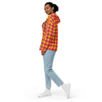 Unisex Zip Hoodie Corn and Razzmatazz Plaid