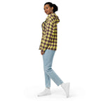 Unisex Zip Hoodie Flax and Livid Brown Plaid