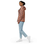 Unisex Zip Hoodie Hit Pink and Livid Brown Plaid