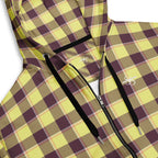 Unisex Zip Hoodie Flax and Livid Brown Plaid