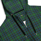 Unisex Zip Hoodie Green Blue Orange Plaid Tartan