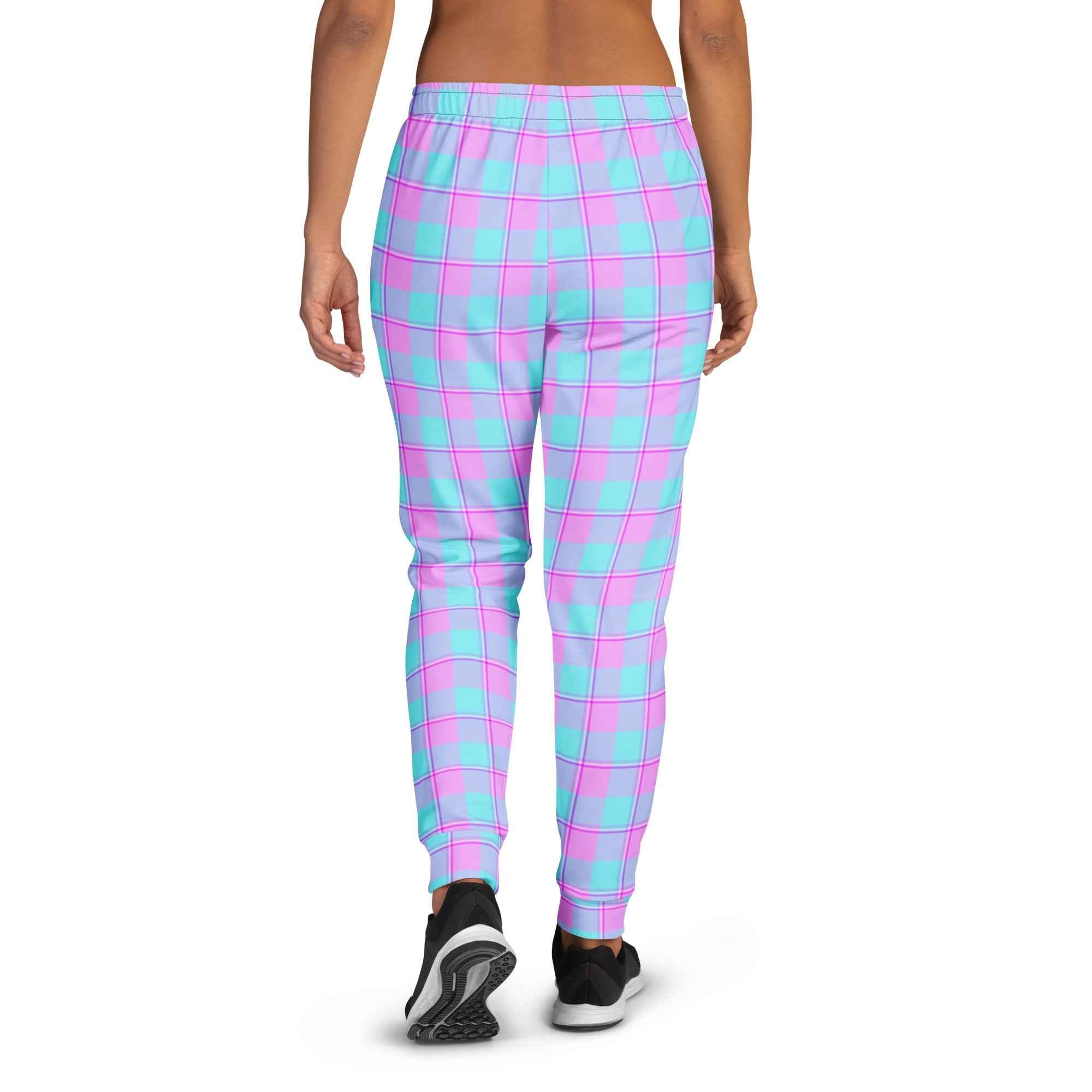 Mauve and Coastal Mist Plaid Women's Joggers - Scottish Squares