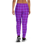 Electric Violet and Fuchsia Plaid Women's Joggers - Scottish Squares
