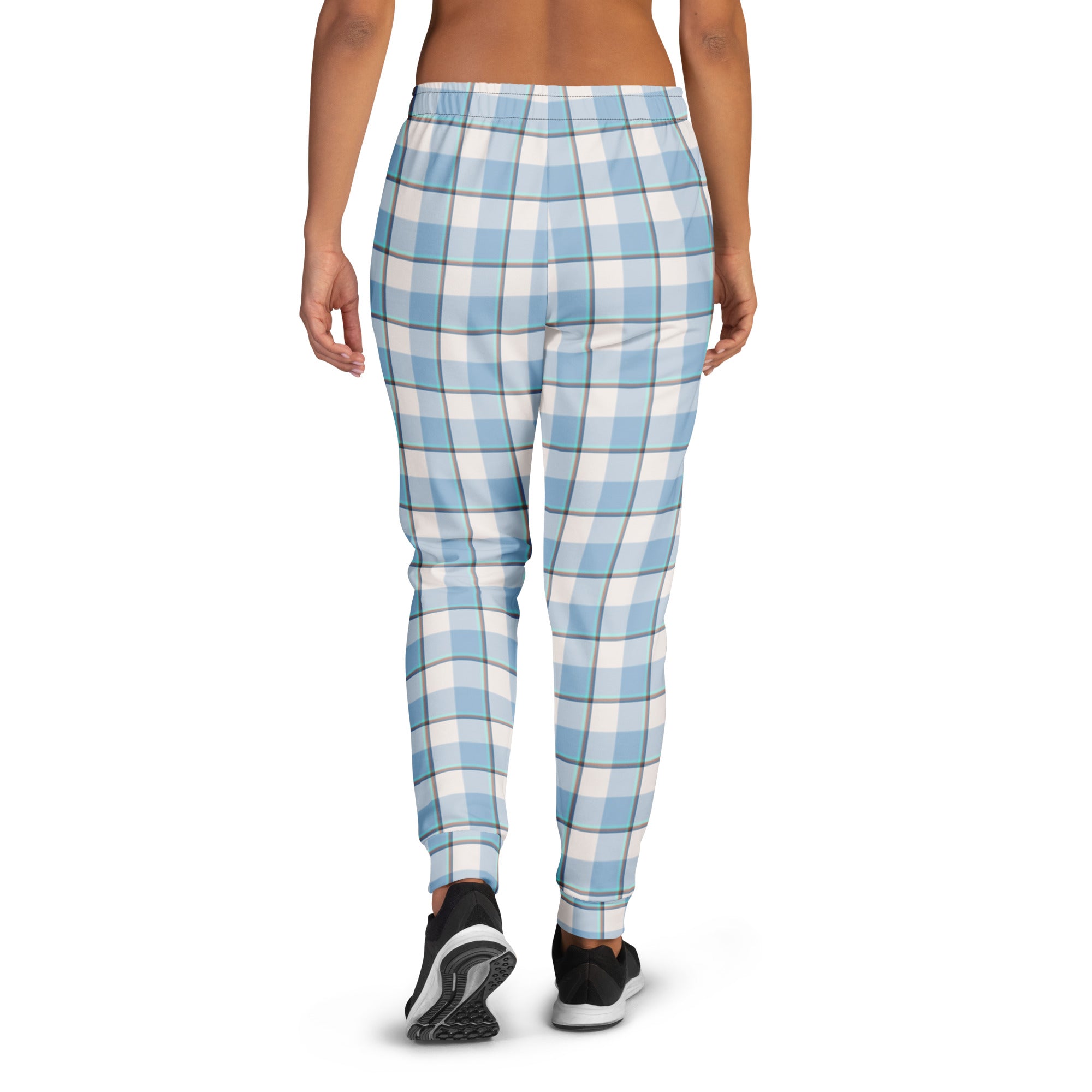 Pink Cloud and Blue Lagoon Plaid Women's Joggers - Scottish Squares