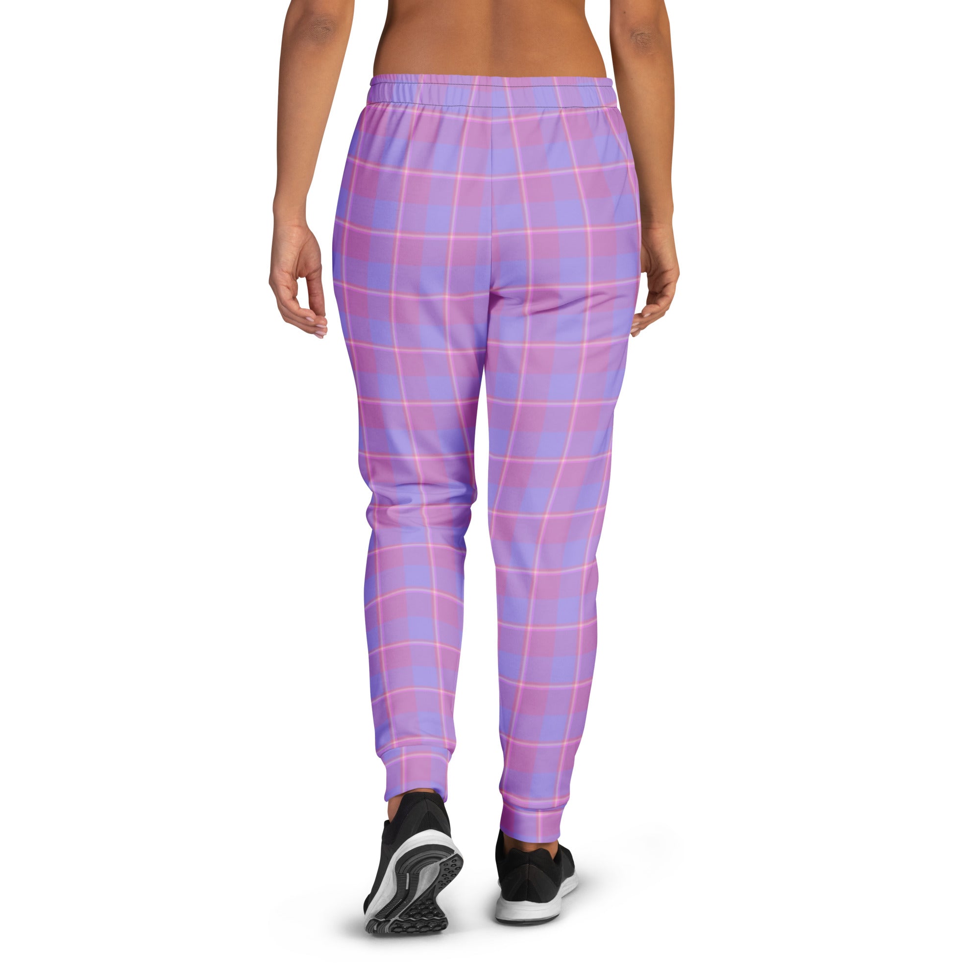 Viola and Dull Lavender Plaid Women's Joggers - Scottish Squares