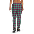 Ocean Green and Mulberry Wood Plaid Women's Joggers - Scottish Squares