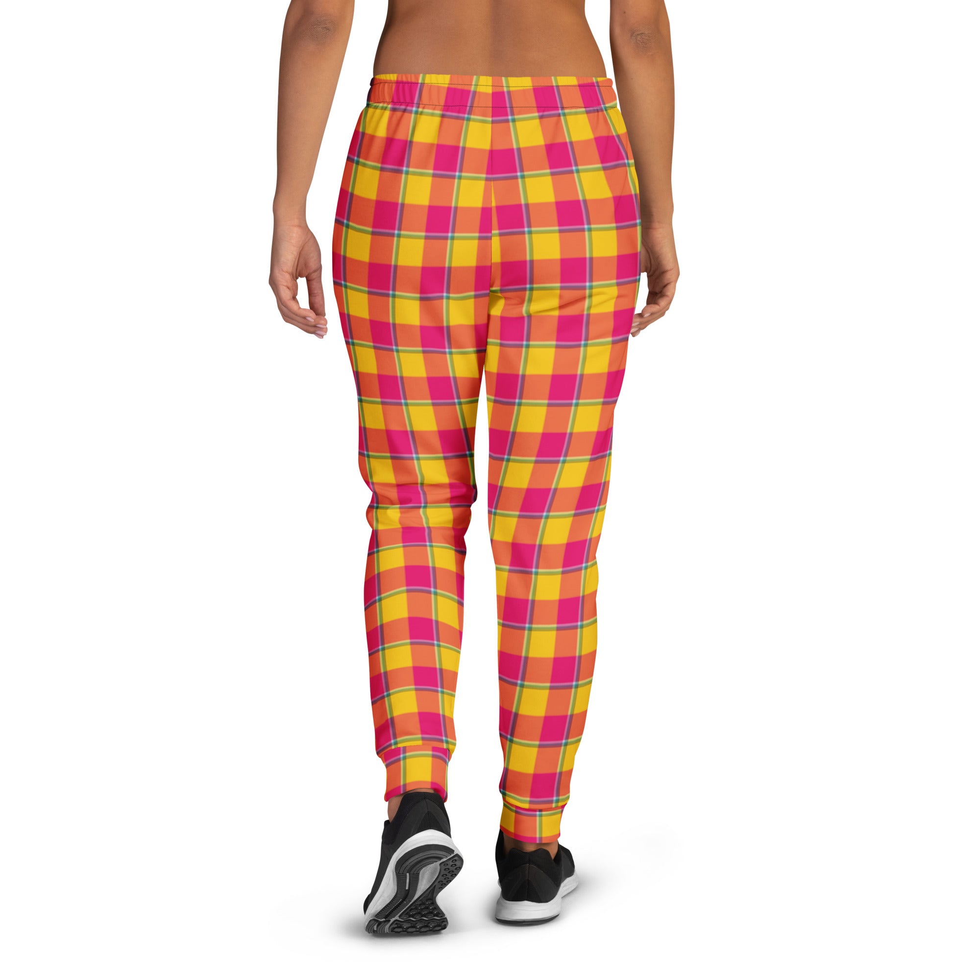 Corn and Razzmatazz Plaid Women's Joggers - Scottish Squares