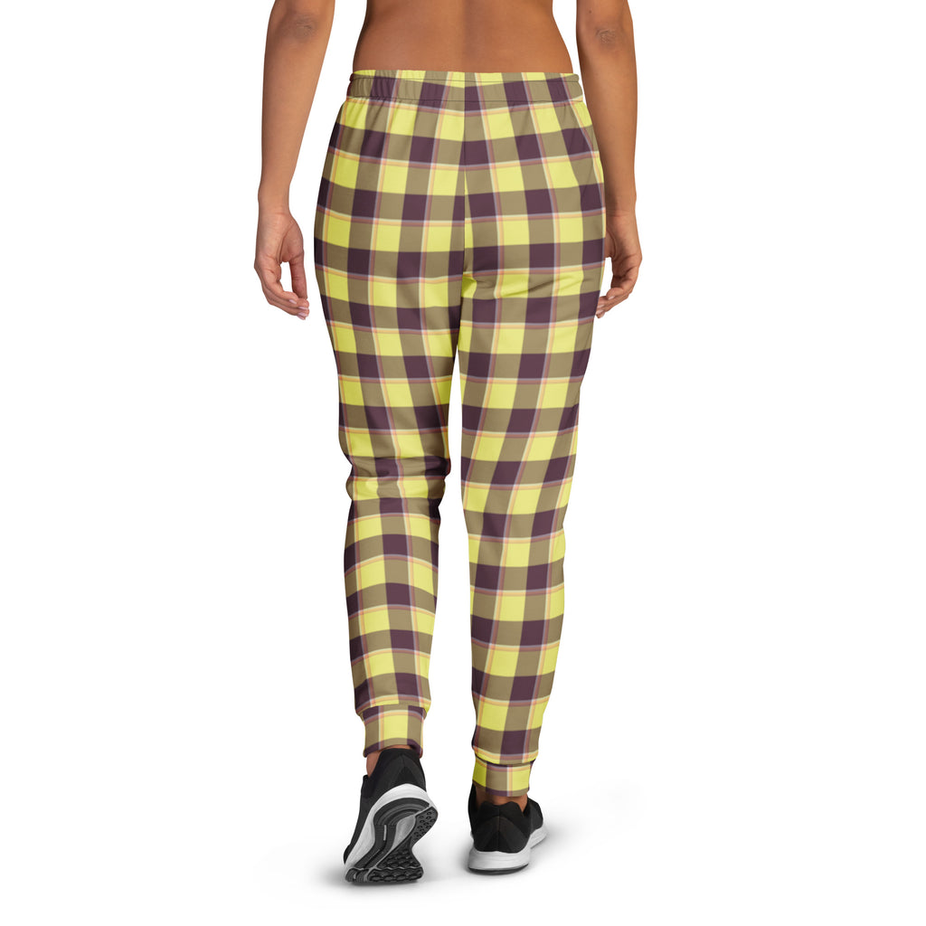 Flax and Livid Brown Plaid Women's Joggers - Scottish Squares