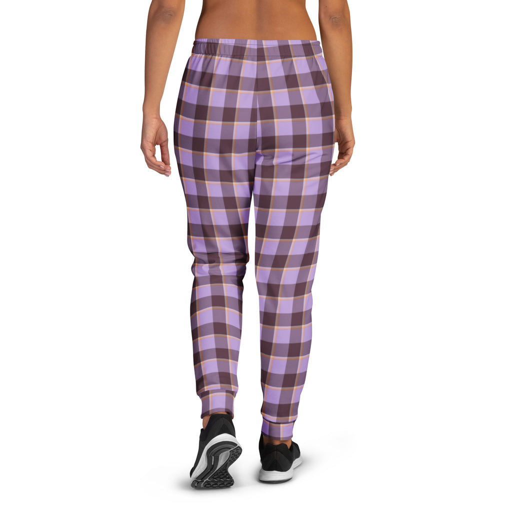 Light Wisteria and Livid Brown Plaid Women's Joggers - Scottish Squares