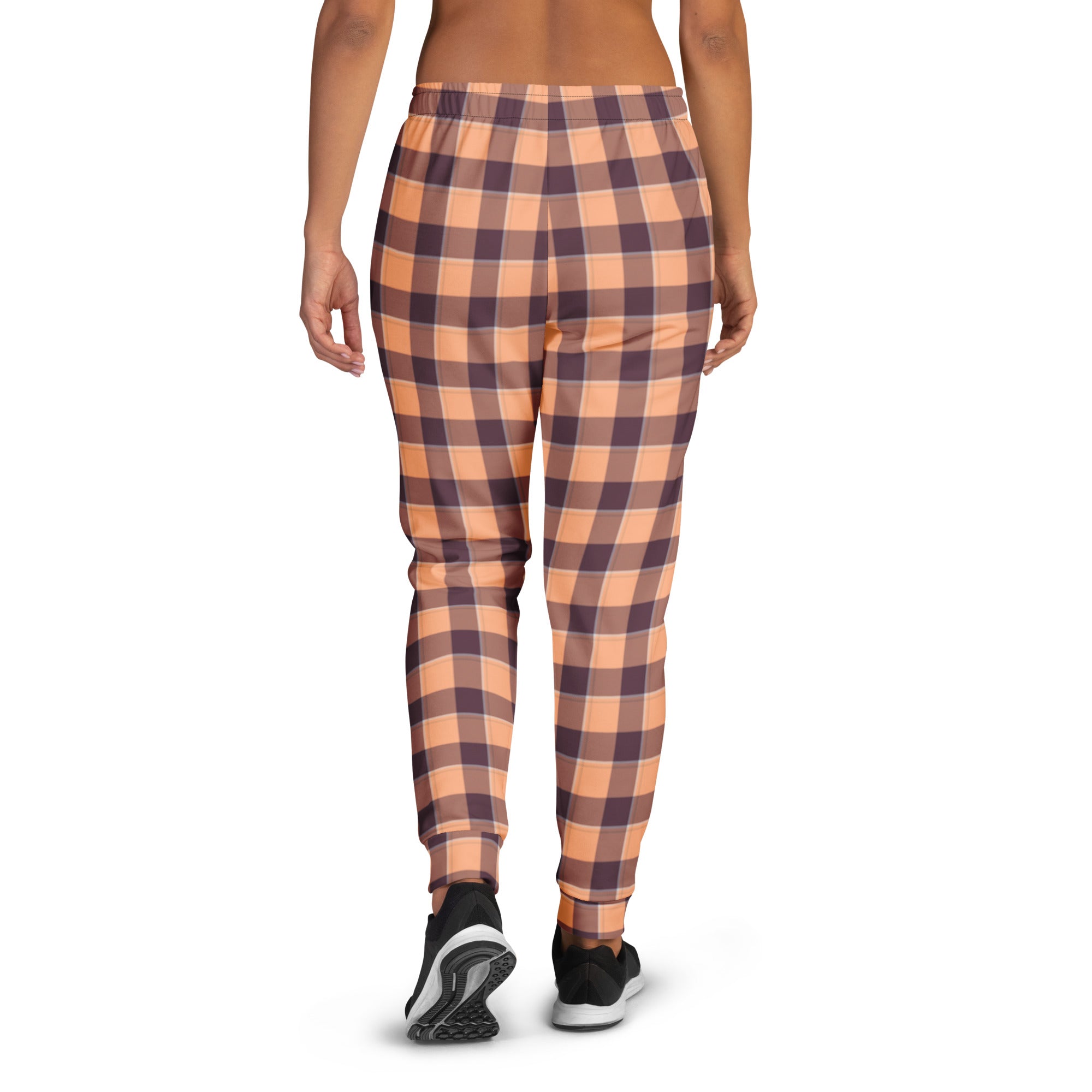 Hit Pink and Livid Brown Plaid Women's Joggers - Scottish Squares