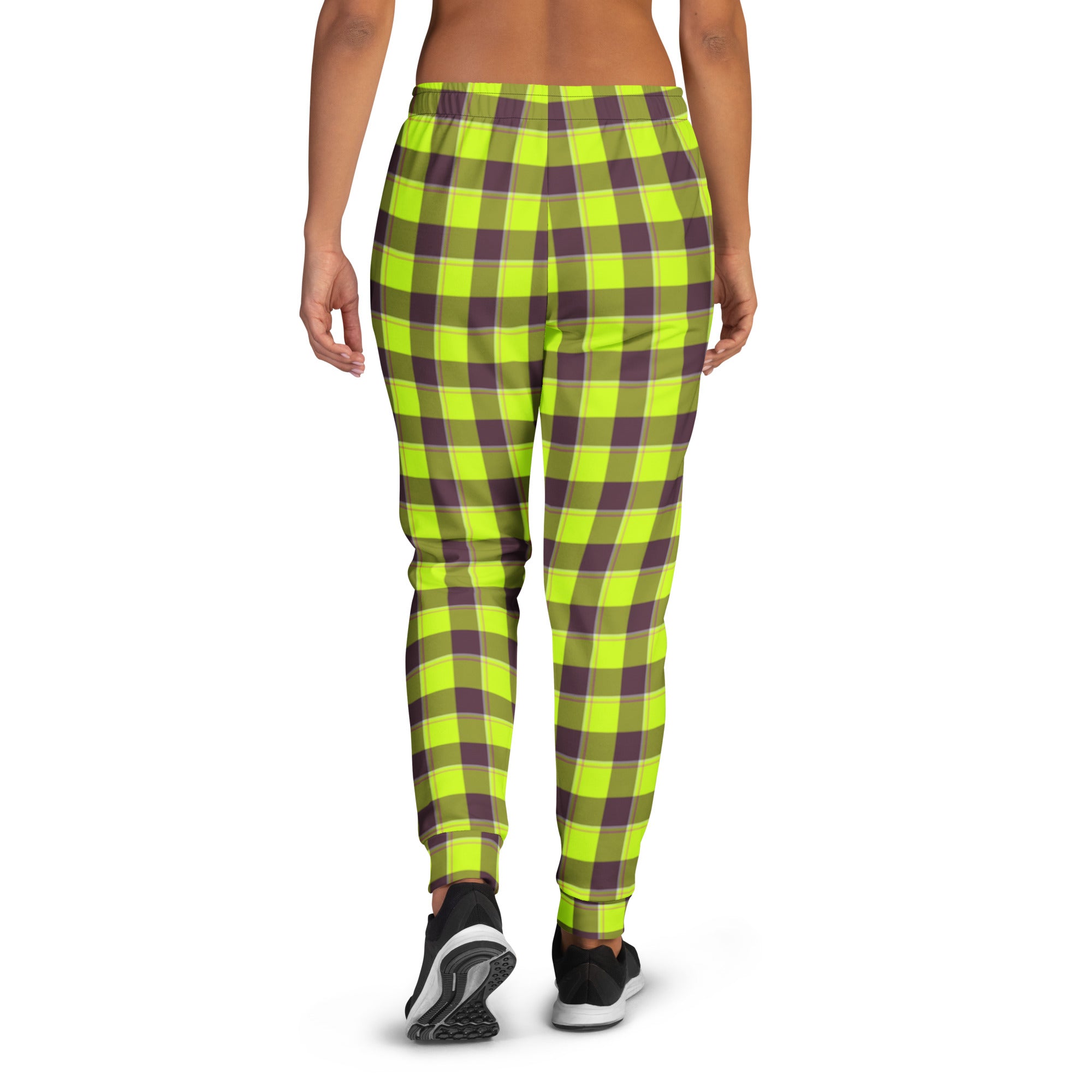 Electric Lime and Livid Brown Plaid Women's Joggers - Scottish Squares