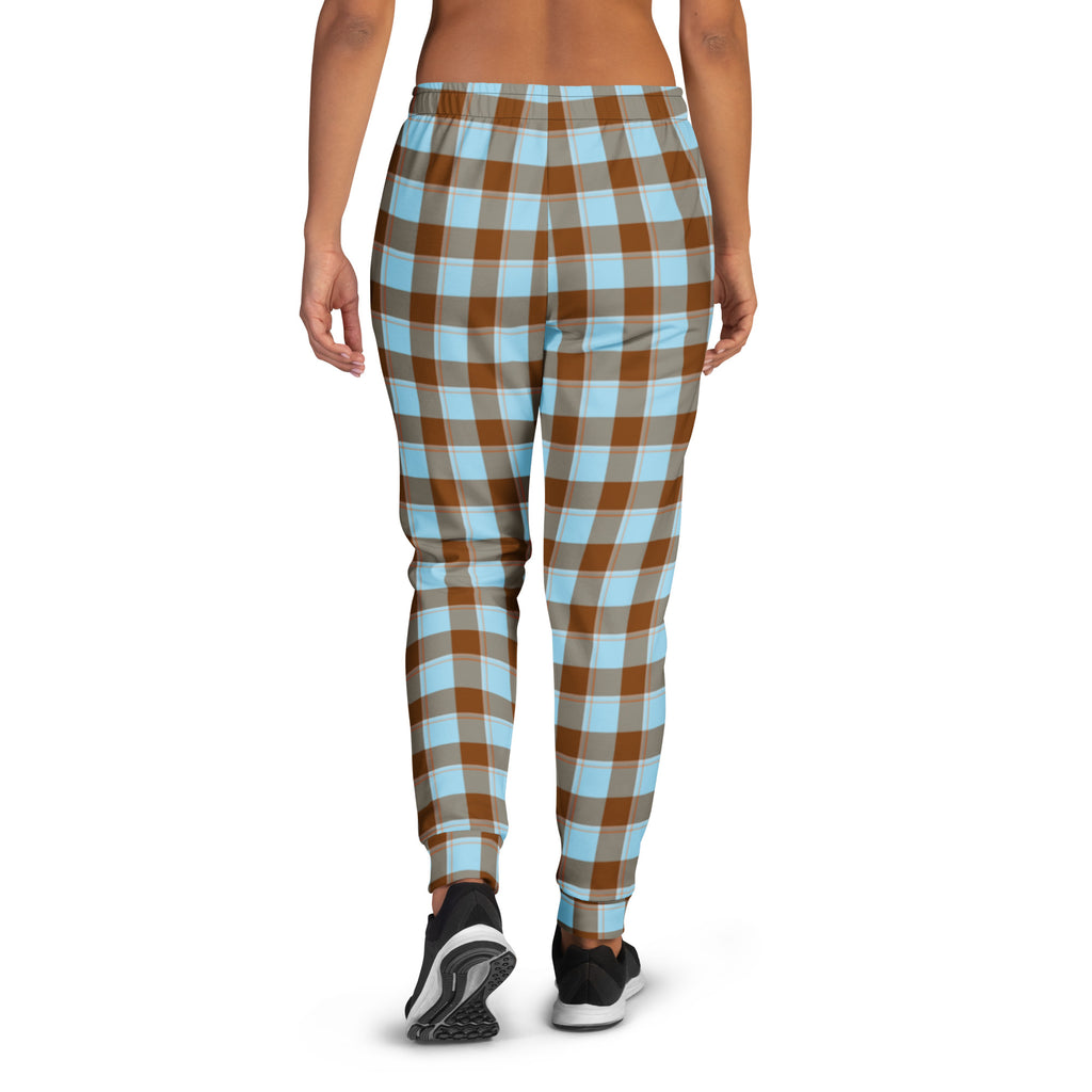 Blizzard Blue and Livid Brown Plaid Women's Joggers - Scottish Squares