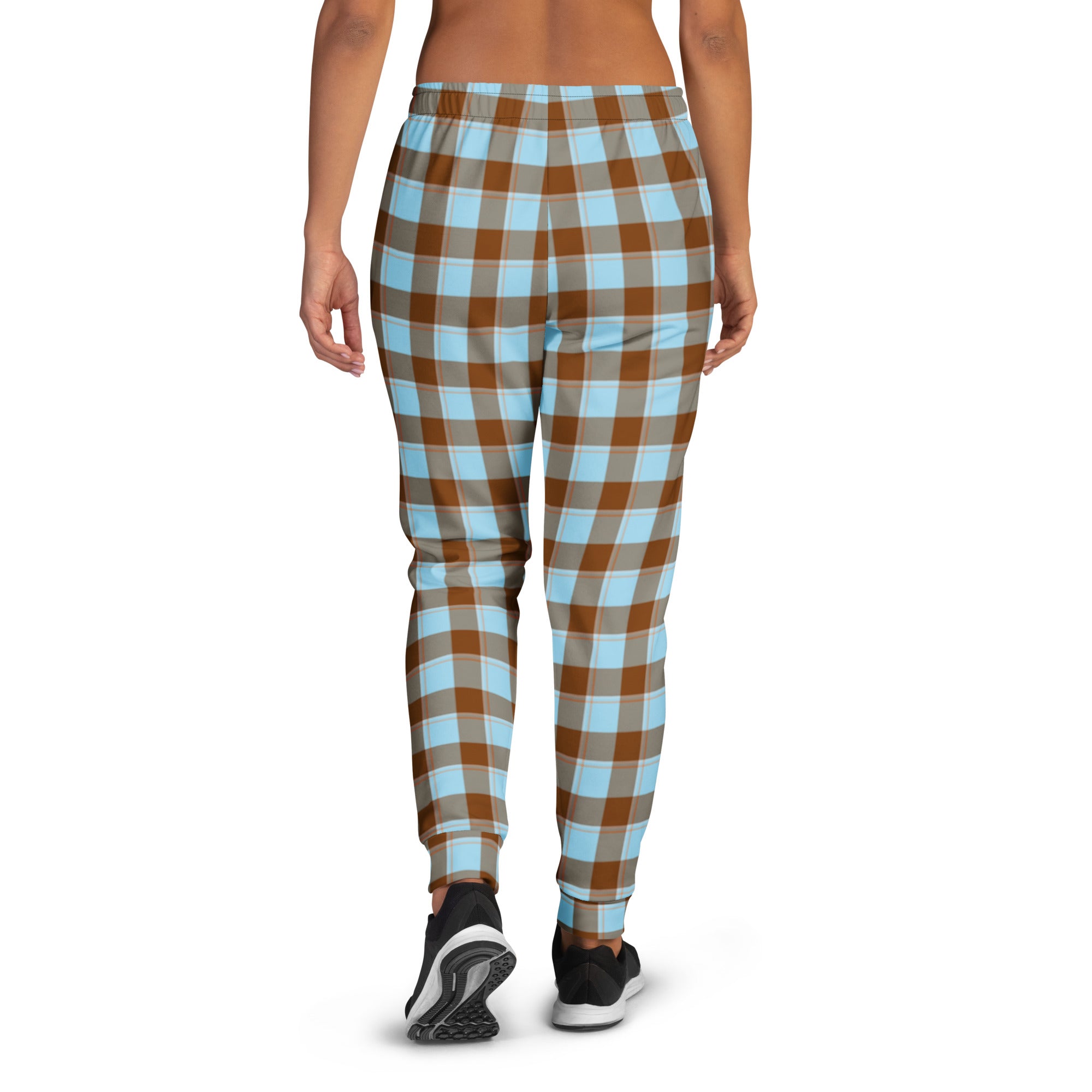 Blizzard Blue and Livid Brown Plaid Women's Joggers - Scottish Squares