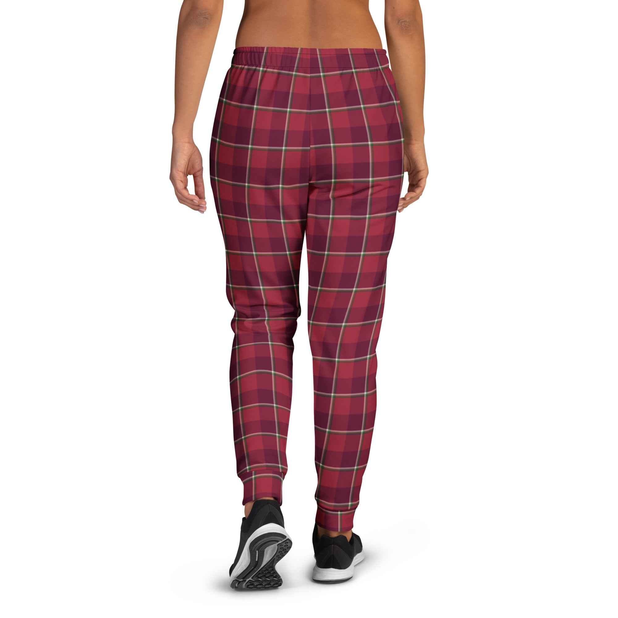 Old Brick and Cab Sav Plaid Women's Joggers - Scottish Squares