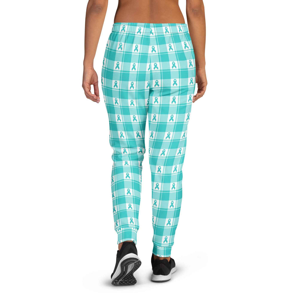 Women's Joggers Ovarian Cancer Awareness Plaid - Scottish Squares