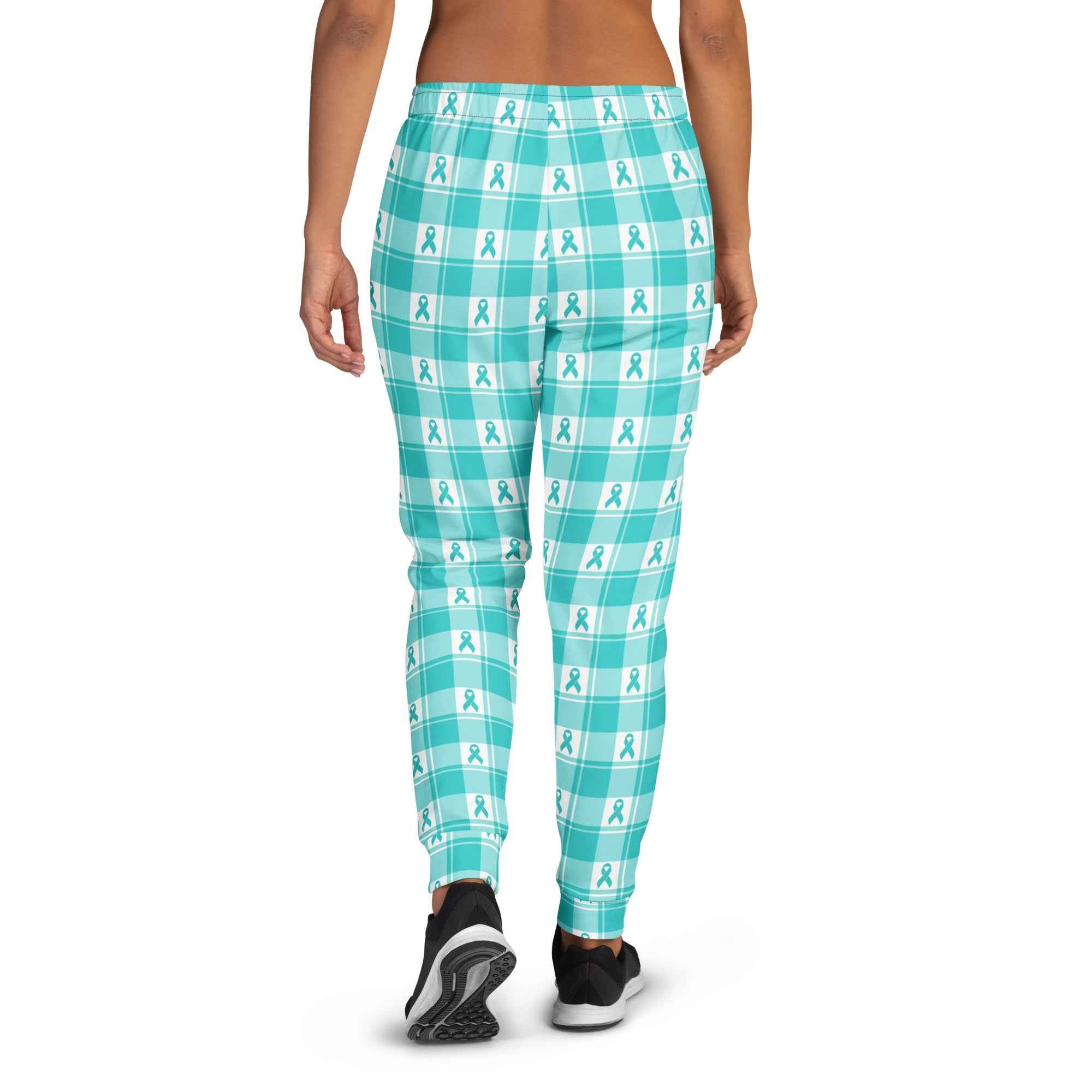 Women's Joggers Ovarian Cancer Awareness Plaid - Scottish Squares