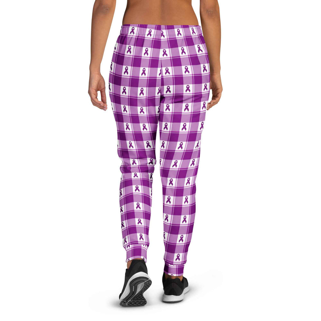 Women's Joggers Pancreatic Cancer Awareness Plaid - Scottish Squares