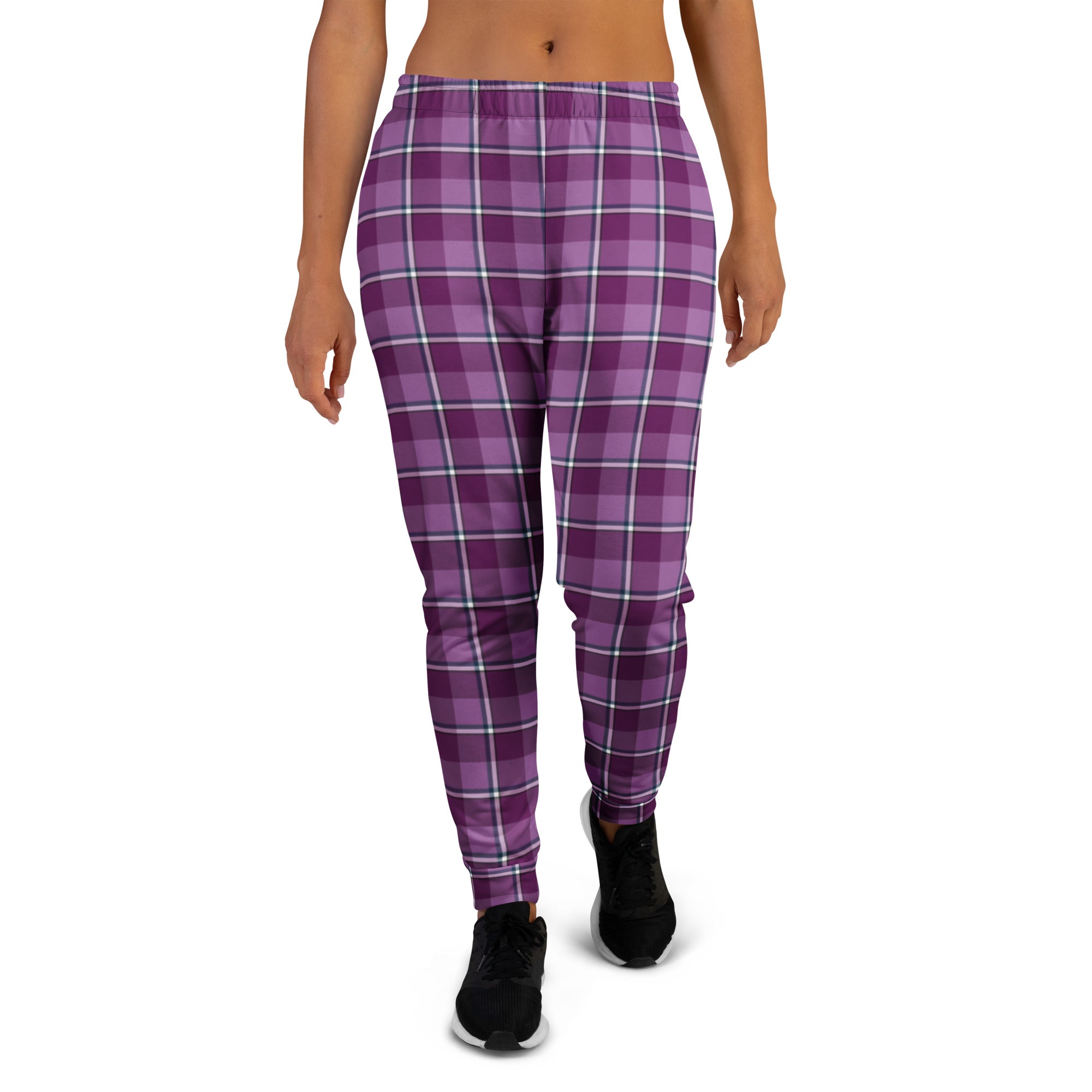 Purple and Trendy Pink Plaid Women's Joggers - Scottish Squares