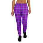 Electric Violet and Fuchsia Plaid Women's Joggers - Scottish Squares