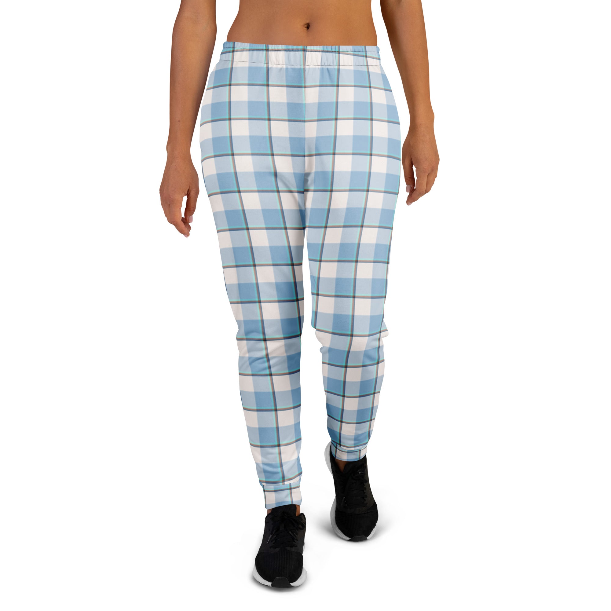 Pink Cloud and Blue Lagoon Plaid Women's Joggers - Scottish Squares