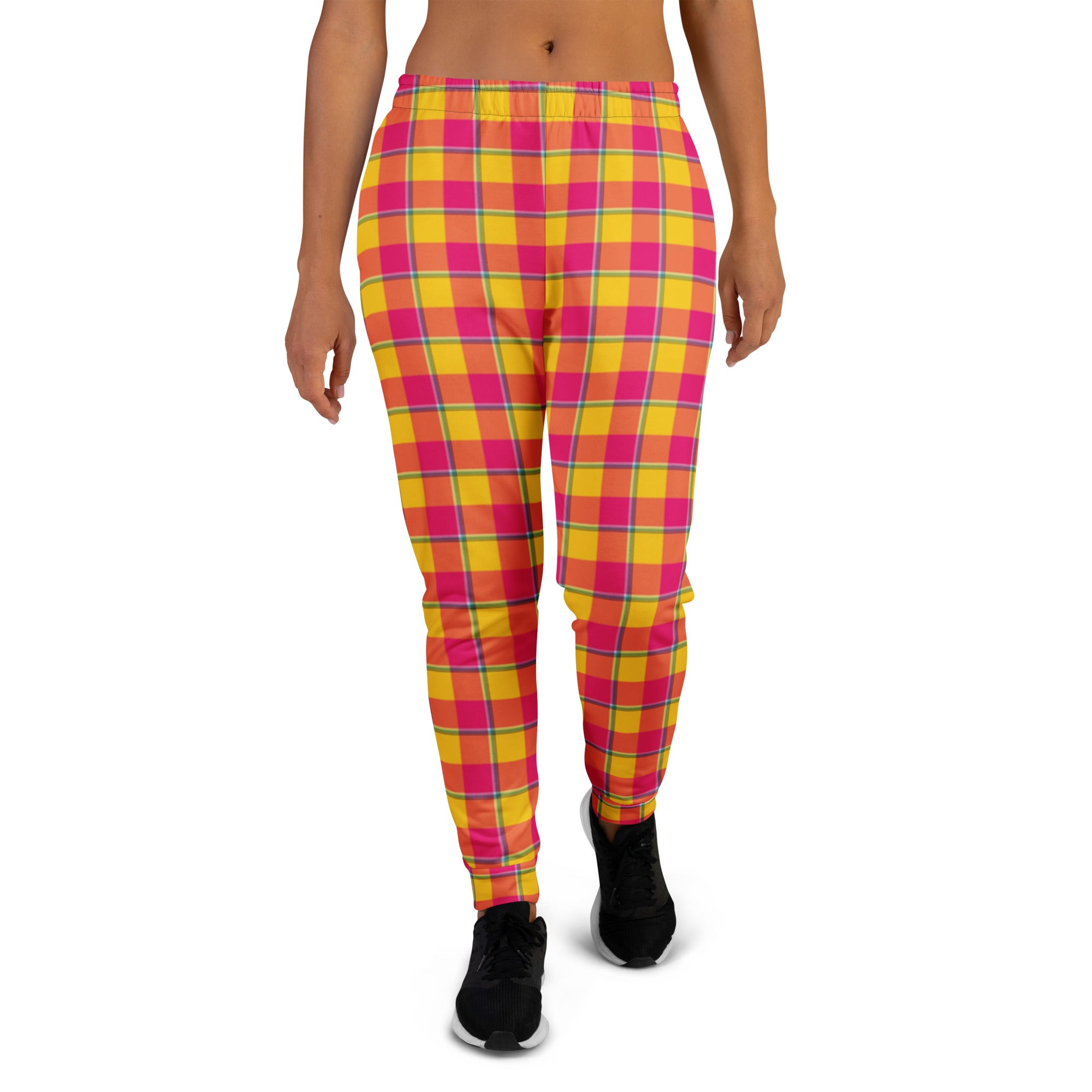 Corn and Razzmatazz Plaid Women's Joggers - Scottish Squares