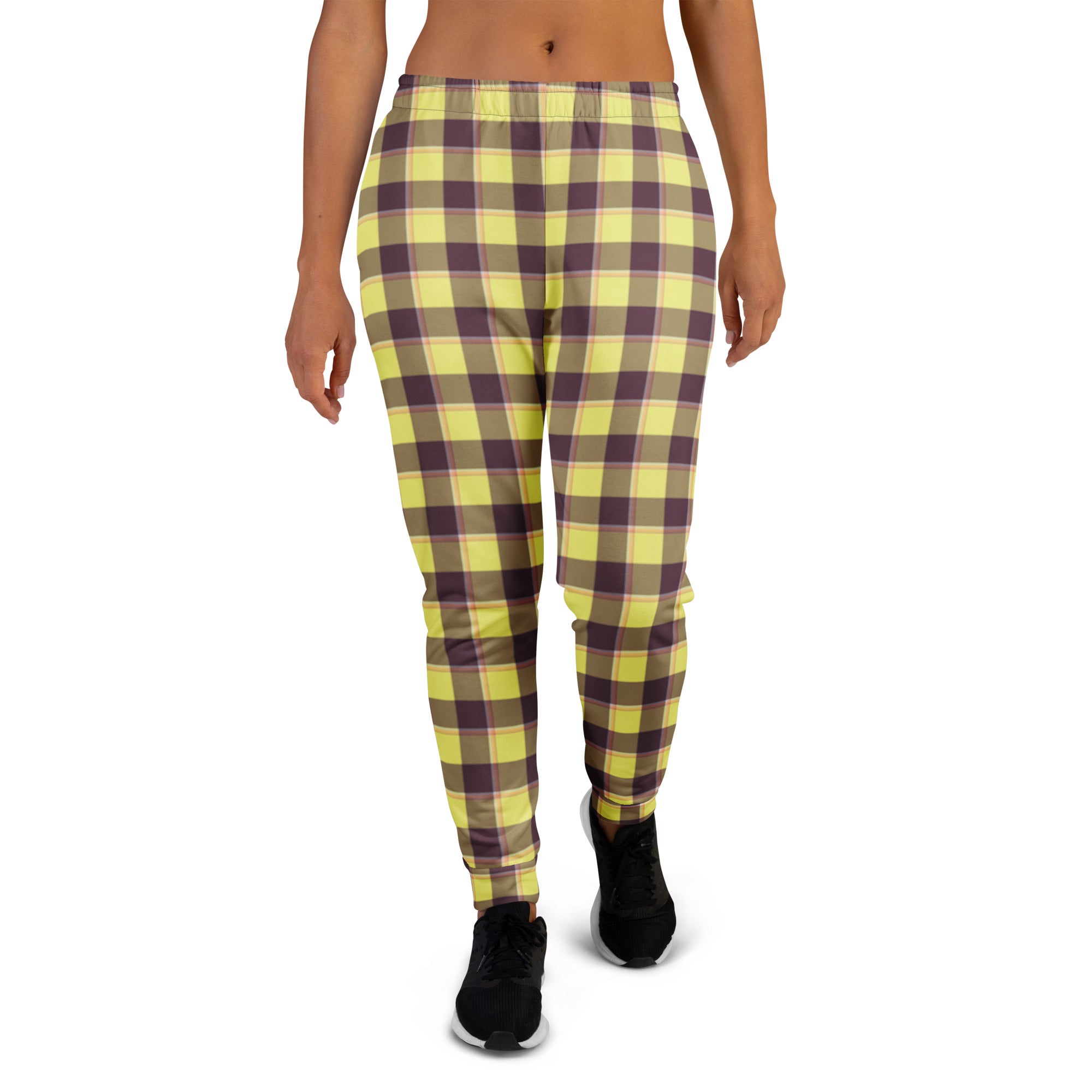 Flax and Livid Brown Plaid Women's Joggers - Scottish Squares