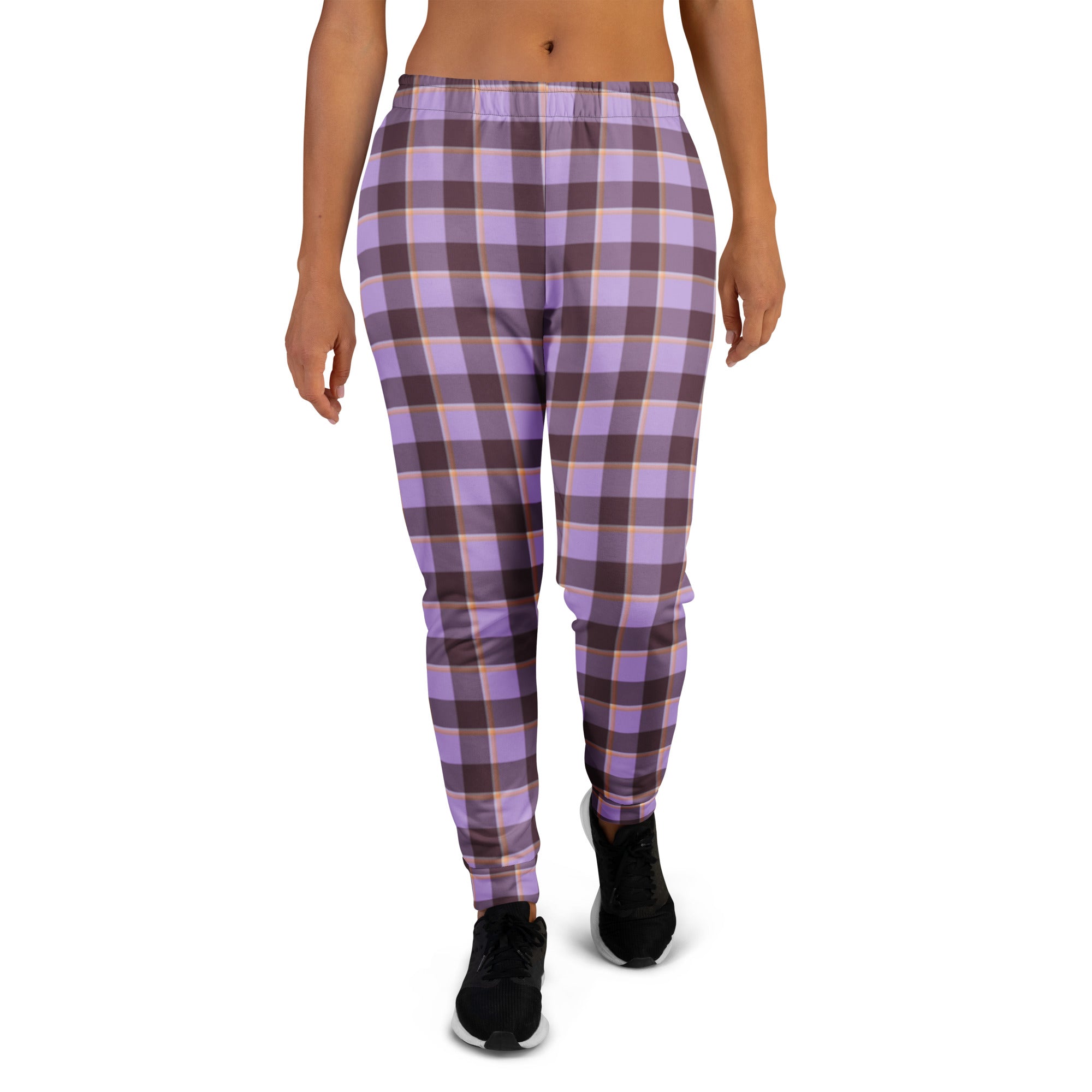 Light Wisteria and Livid Brown Plaid Women's Joggers - Scottish Squares