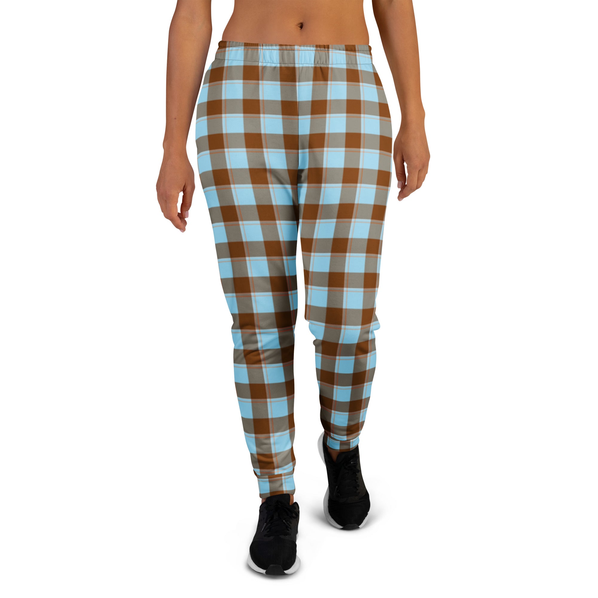 Blizzard Blue and Livid Brown Plaid Women's Joggers - Scottish Squares