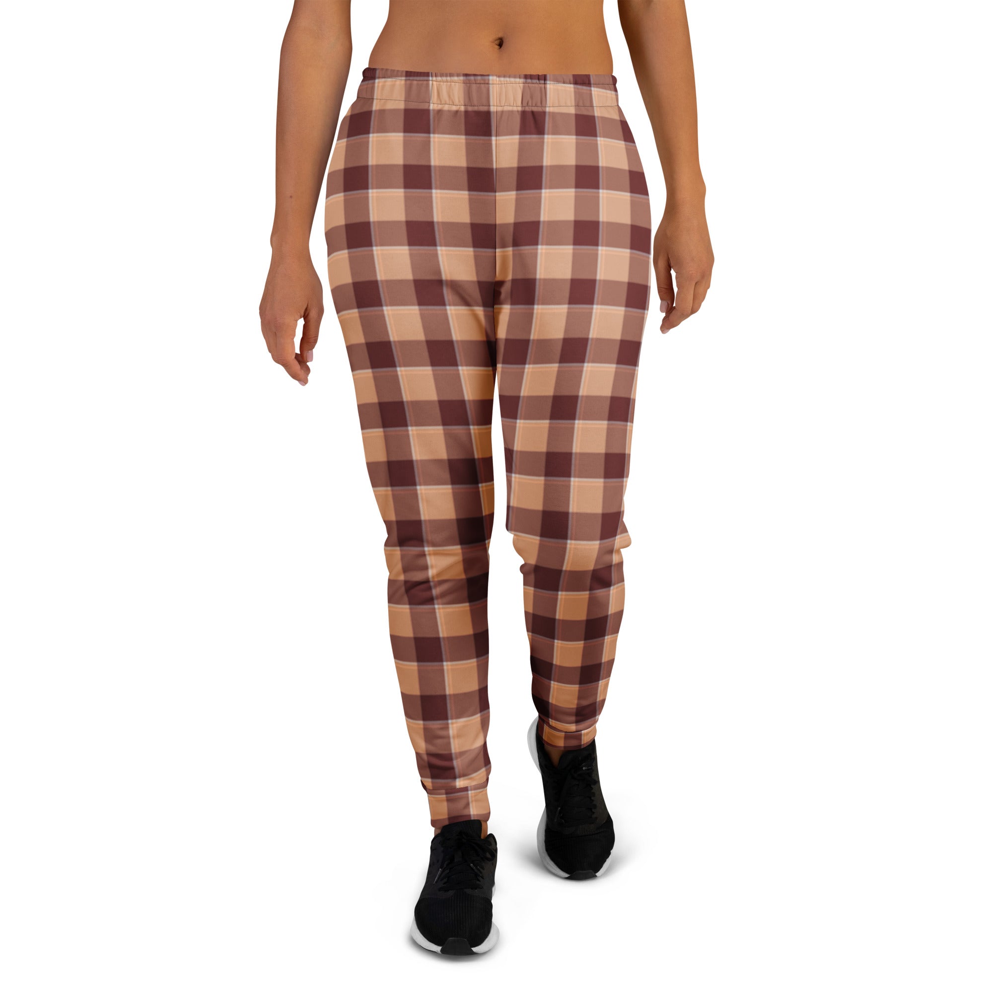 Whiskey and Livid Brown Plaid Women's Joggers - Scottish Squares