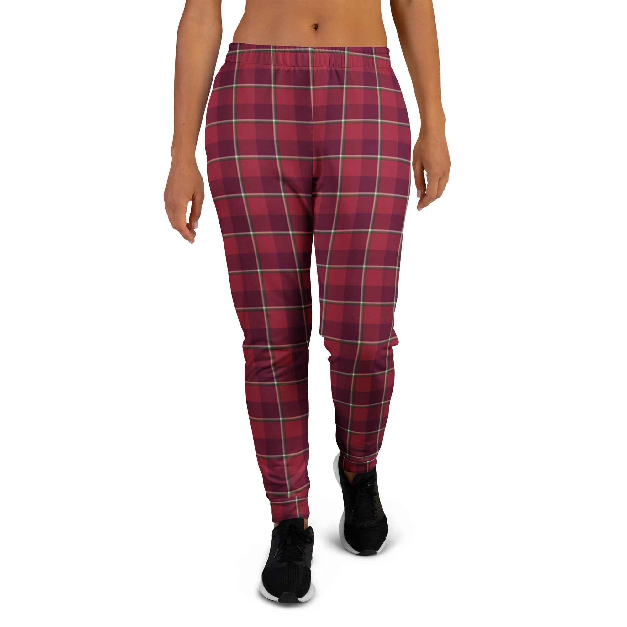 Old Brick and Cab Sav Plaid Women's Joggers - Scottish Squares