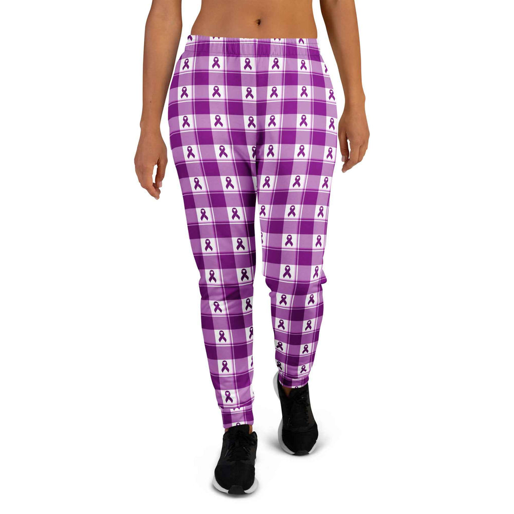 Women's Joggers Pancreatic Cancer Awareness Plaid 3XL - Scottish Squares