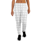 Women's Joggers Lung Cancer Awareness Plaid, White Ribbon, Supportive Gift 3XL - Scottish Squares
