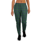 Women's Joggers Green Blue Orange Plaid Tartan