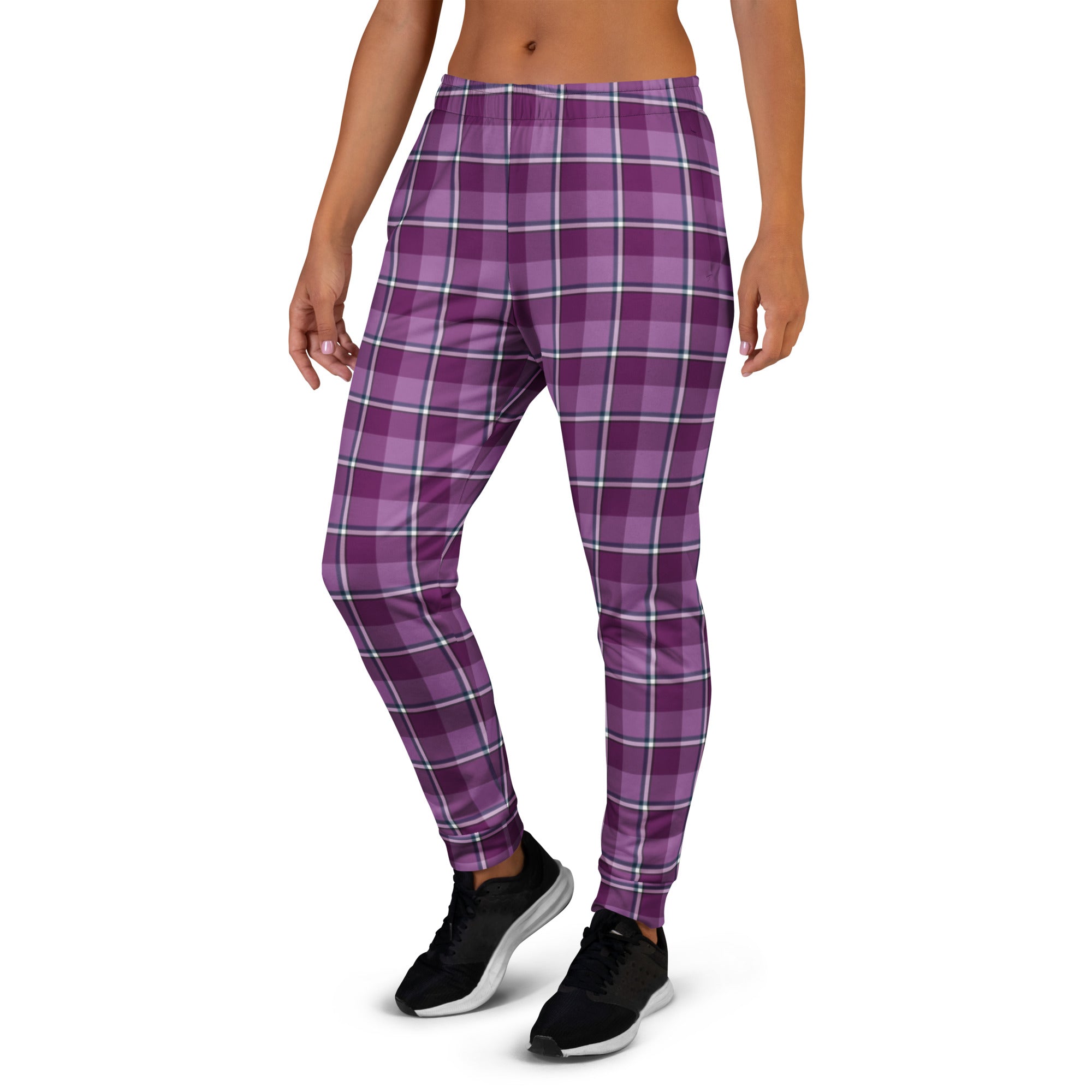 Purple and Trendy Pink Plaid Women's Joggers - Scottish Squares